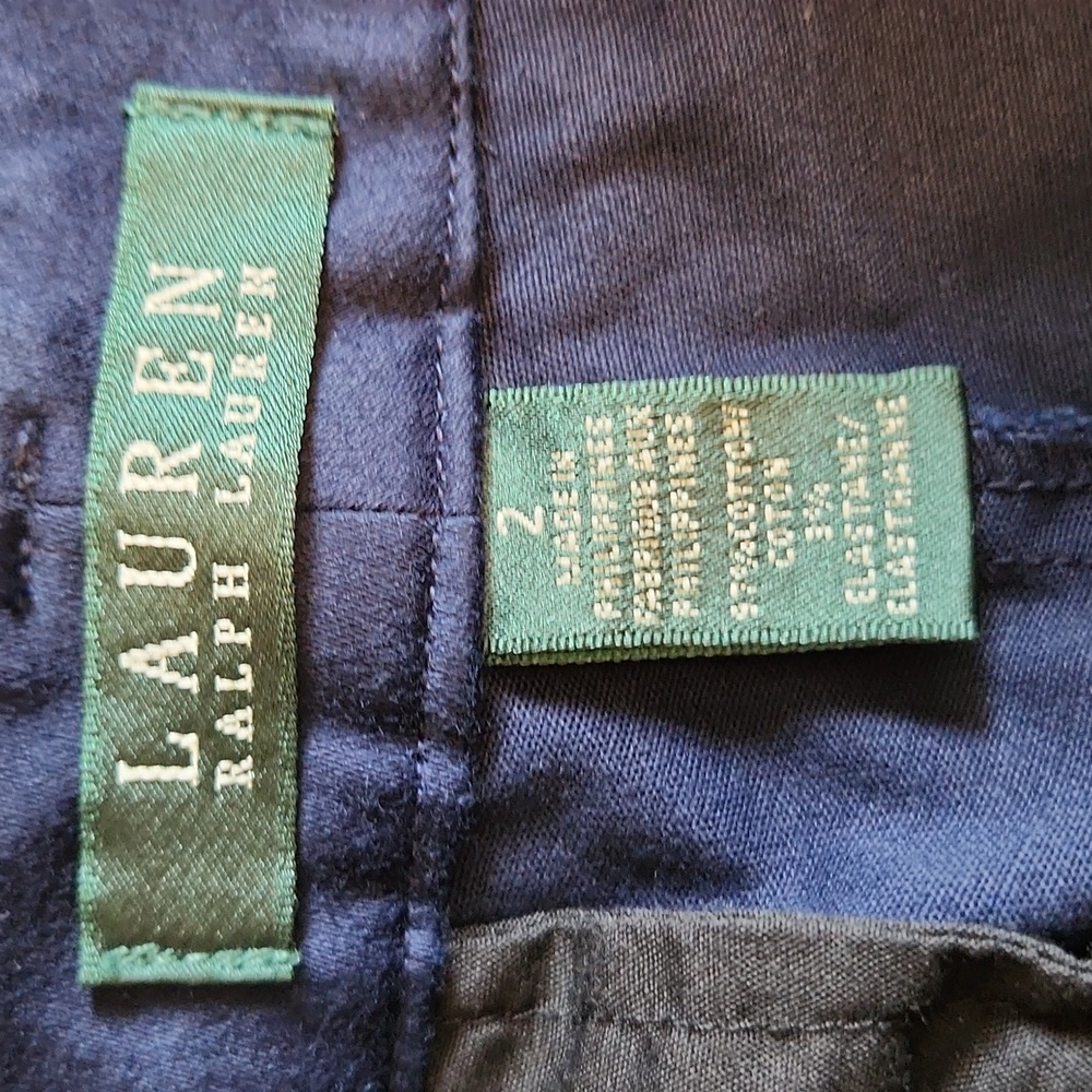 Lauren Ralph Lauren Navy Blue Flat Front Dress Pants Trousers | Women's Size 2 - Picture 7 of 9